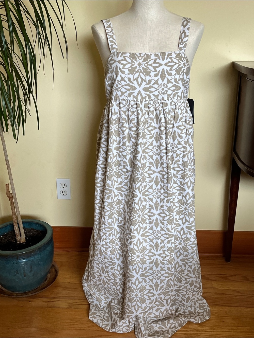 NWT Melrose and Market Print Square-Neck Sundress, Medium